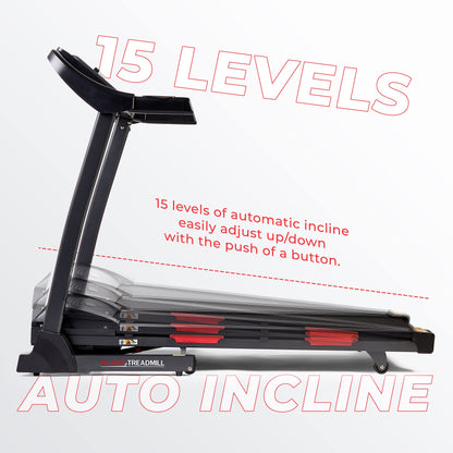 Sunny Health Folding Incline Treadmill with Bluetooth