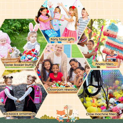 EHENOY 12 Pack Small Stuffed Animals for Kids Mini Plushies, Plush Keychain Christmas Birthday Gifts Bulk Toys Party Favors Goodie Bag Stuffers Classroom Rewards Carnival Prizes