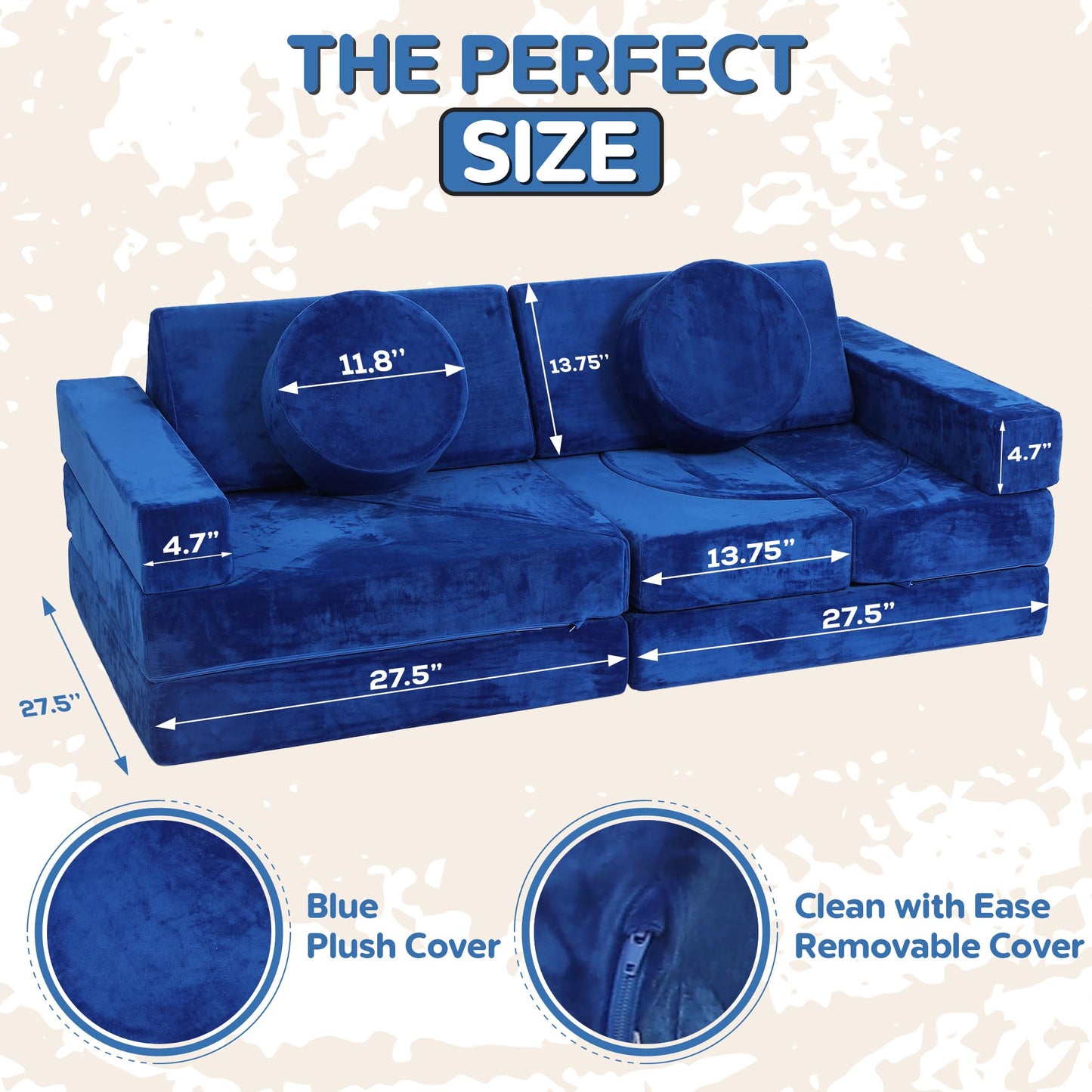 14 PC Kids Modular Play Couch Set