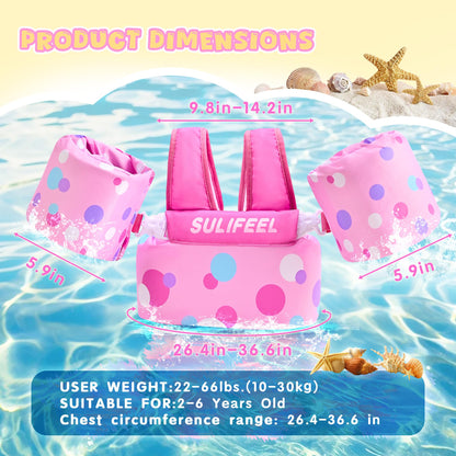 Toddler Swim Vest Floaties for Kids 20-66 lbs