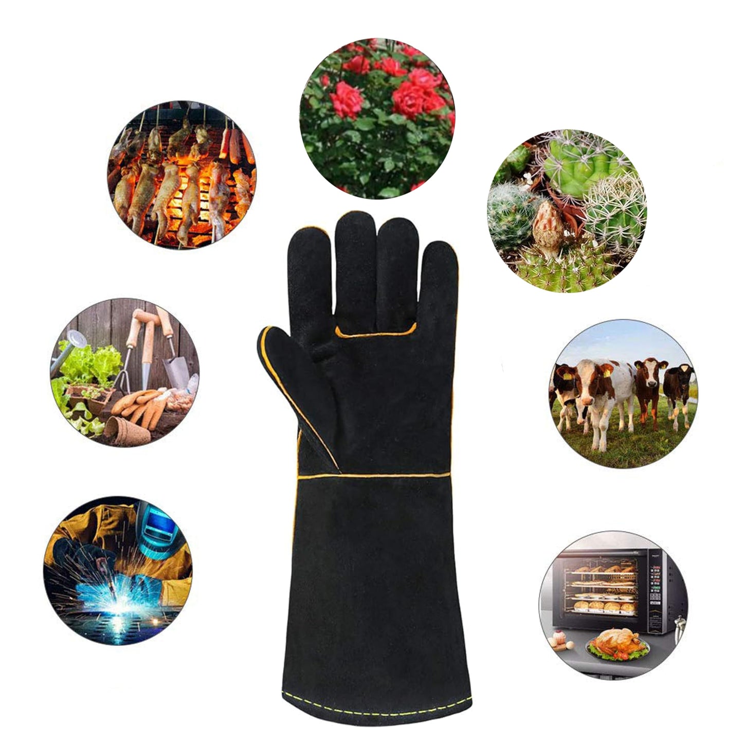 Heat Resistant BBQ Grill Gloves - Long Sleeve