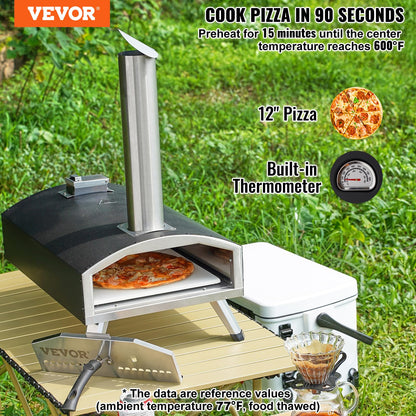 VEVOR Portable Wood Fired Pizza Oven for Outdoors