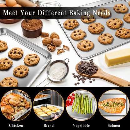 2-Pack Stainless Steel Cookie Baking Sheet Set