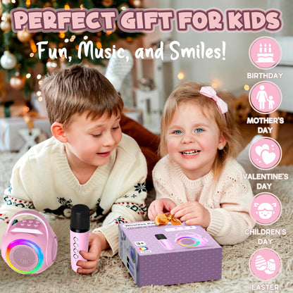 Hockvill Mini Karaoke Machine for Kids with Microphone