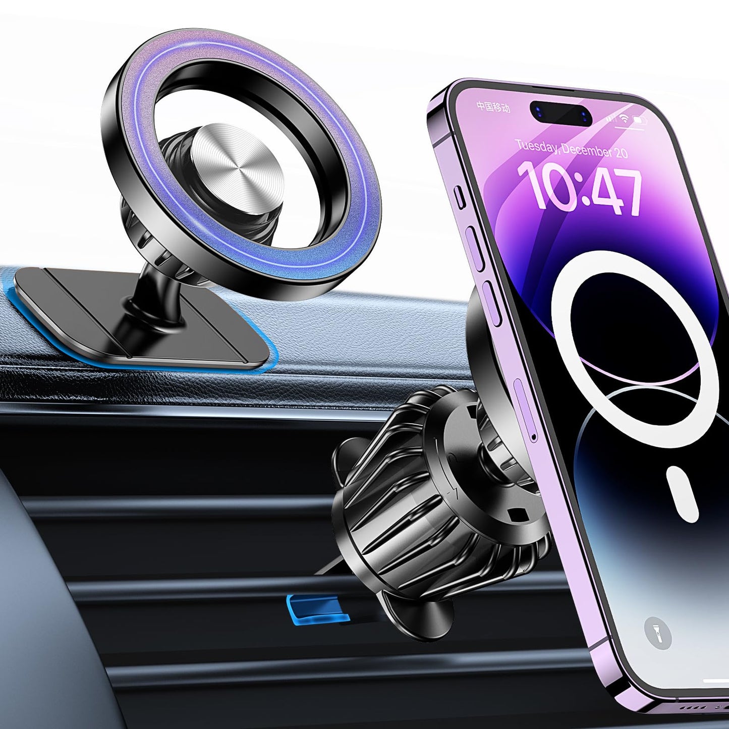 MagSafe Car Mount with 20 Strong Magnets