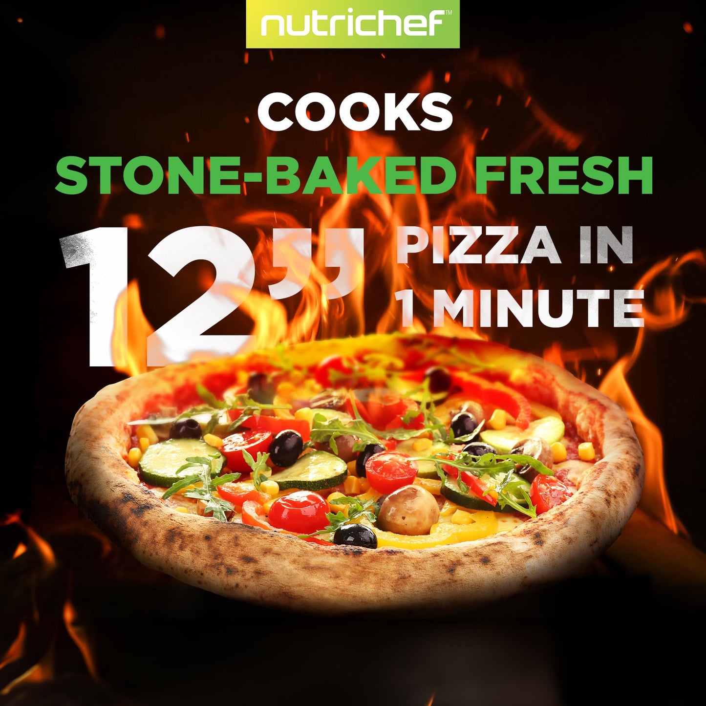 NutriChef Outdoor Gas Pizza Oven - Cooks 12" Pizza