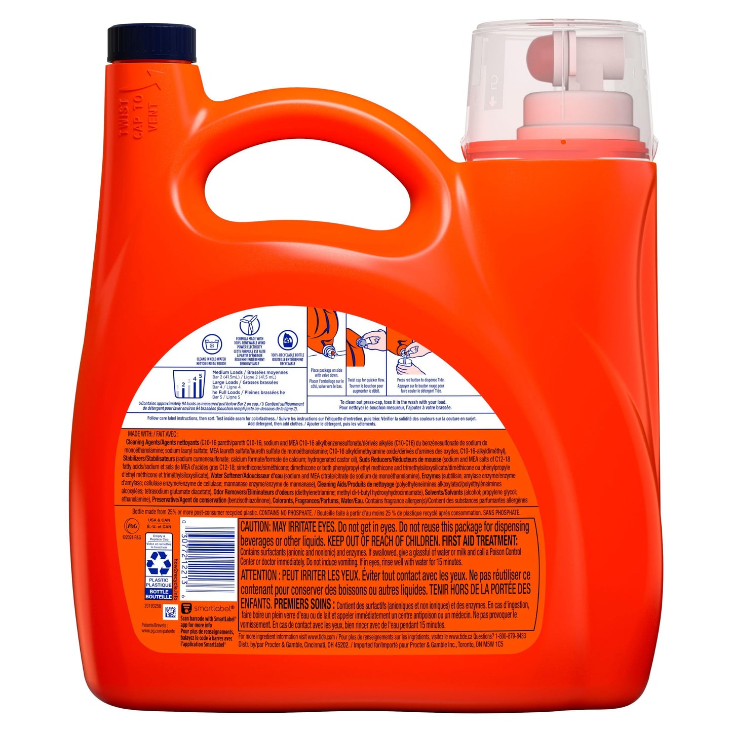Tide Ultra OXI Liquid Laundry Detergent 94 Loads