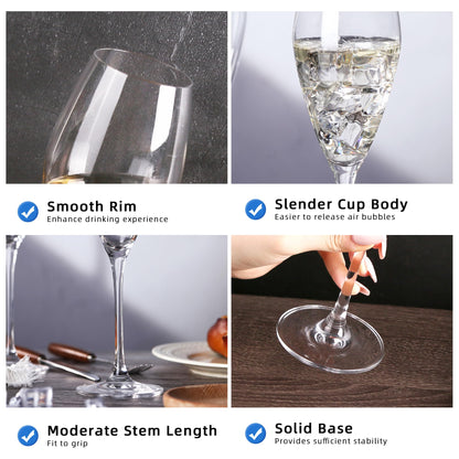 Champagne Flutes Set of 4 Crystal Glasses