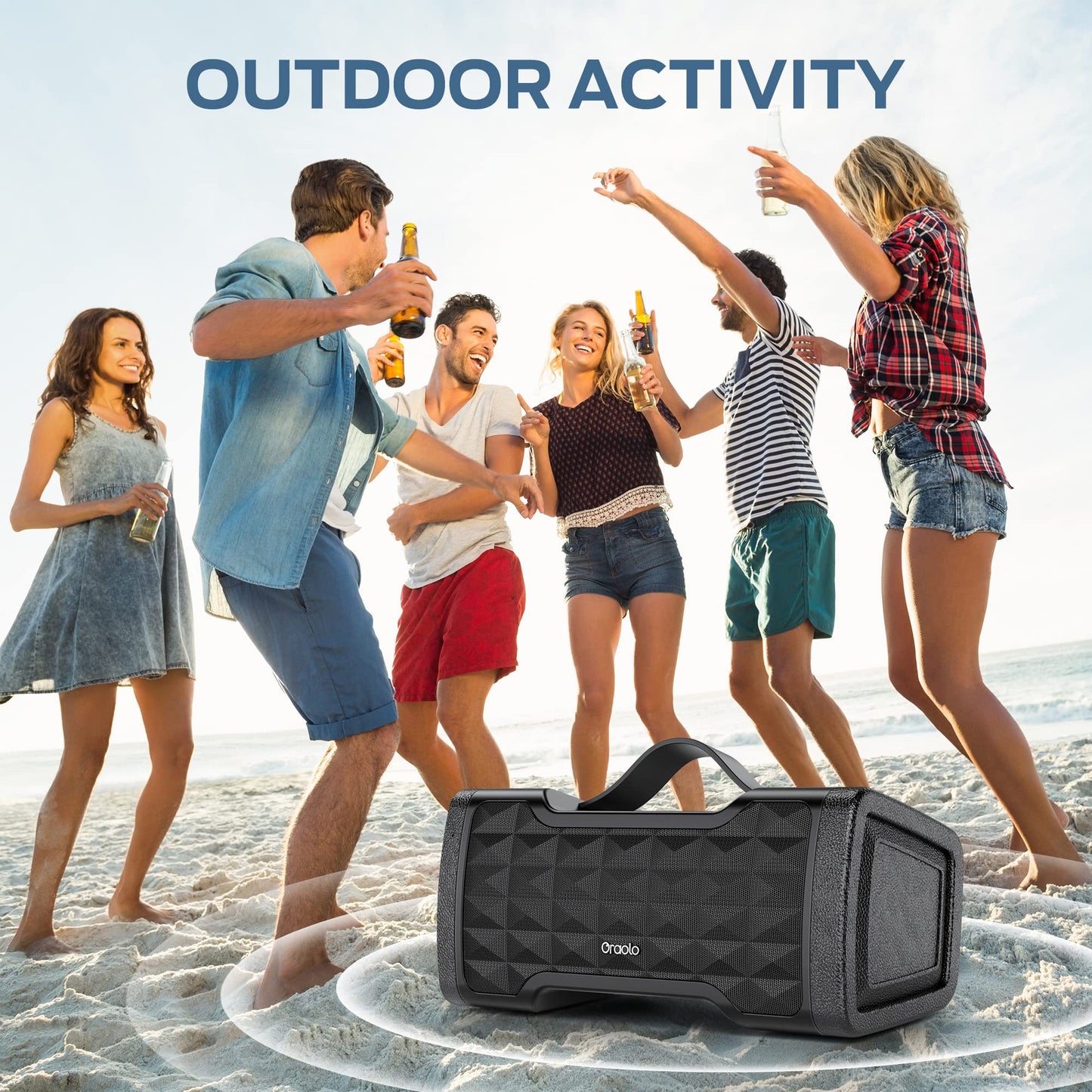 Oraolo 40W Waterproof Bluetooth Speaker for Parties