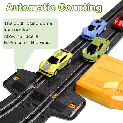 23ft Slot Car Race Track Set with 4 Cars