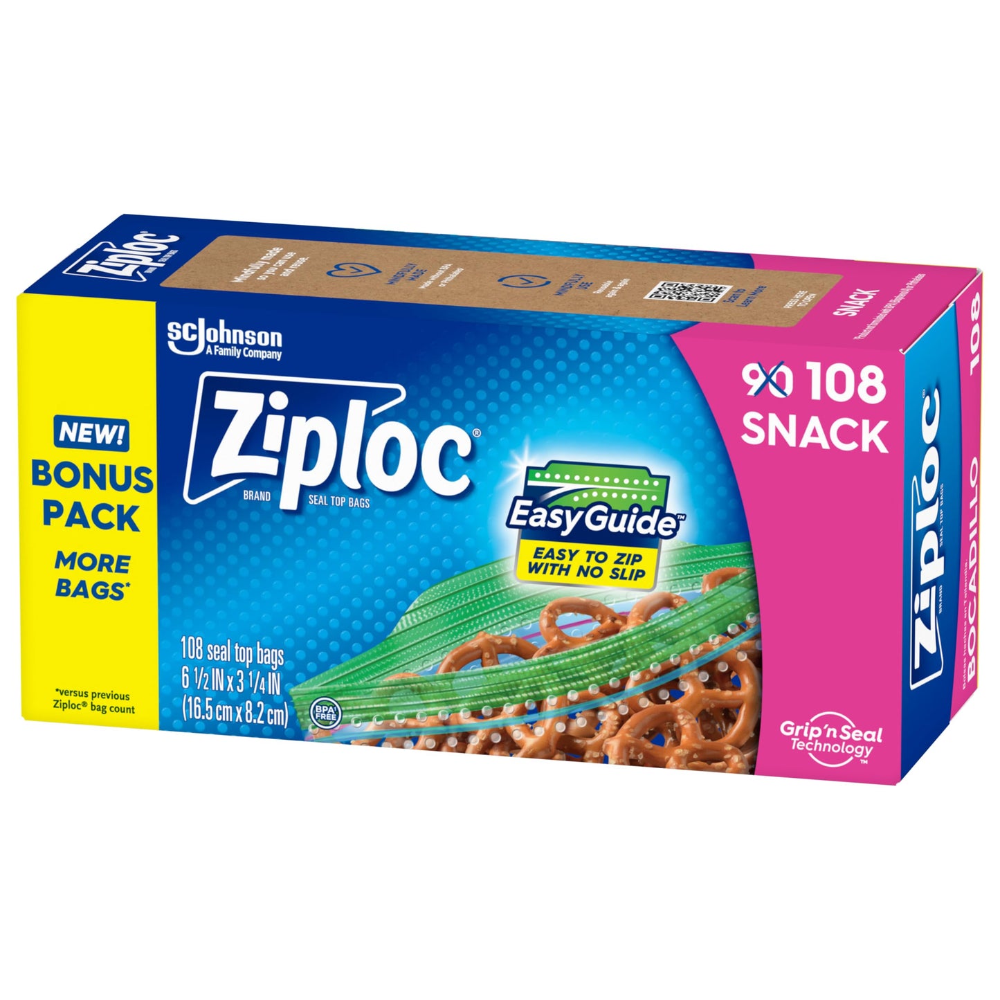 Ziploc Snack Bags with Grip 'N Seal Technology