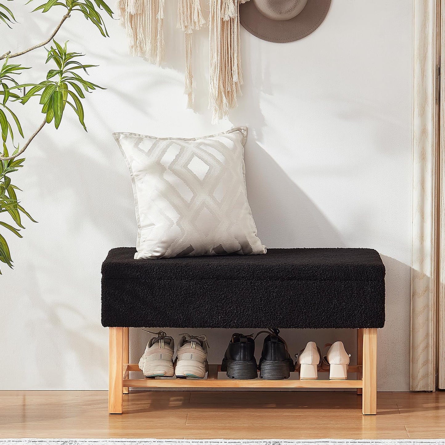 Ottoman Storage Bench with Upholstered Seating