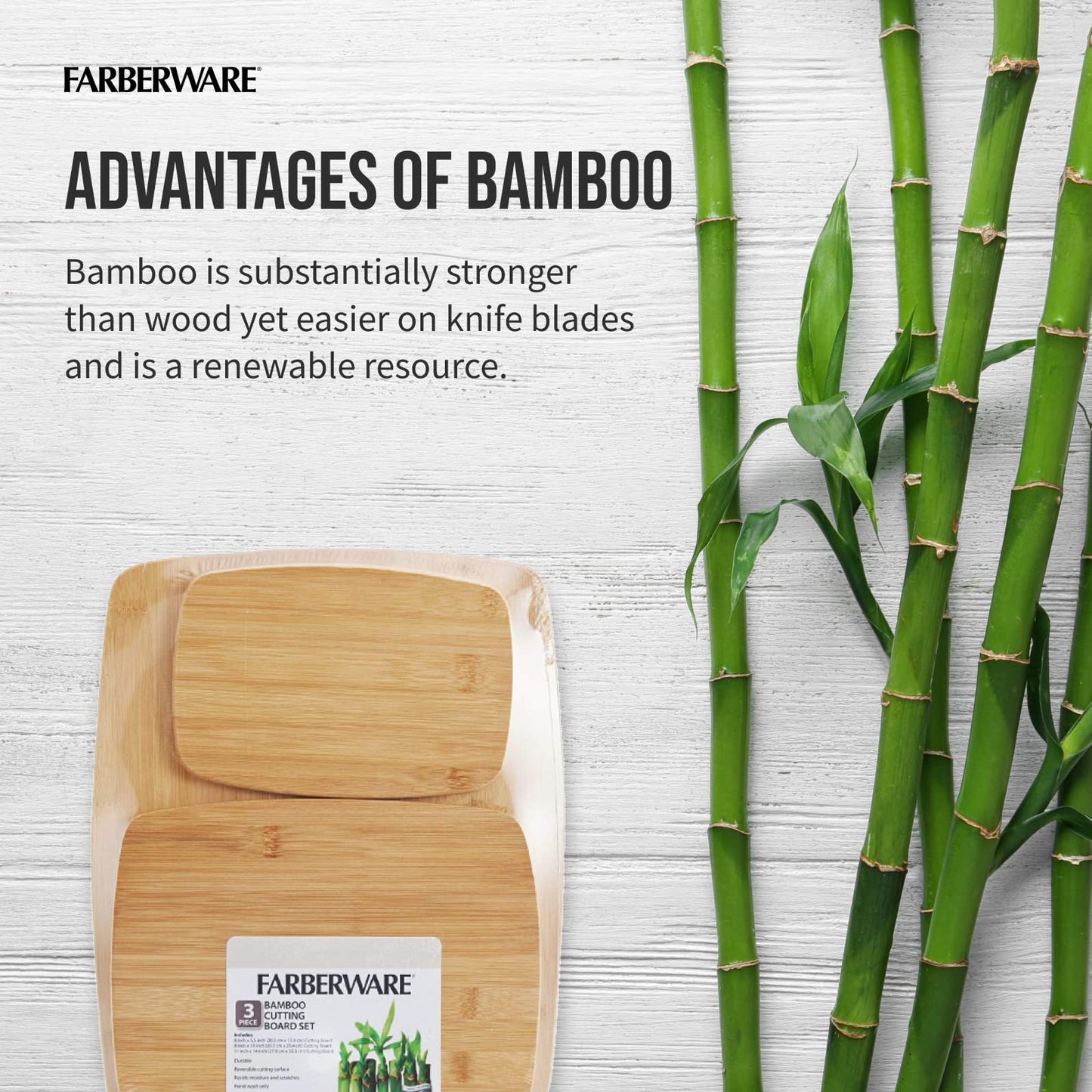 Farberware 3-Piece Bamboo Cutting Board Set
