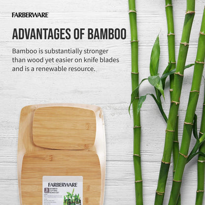 Farberware 3-Piece Bamboo Cutting Board Set