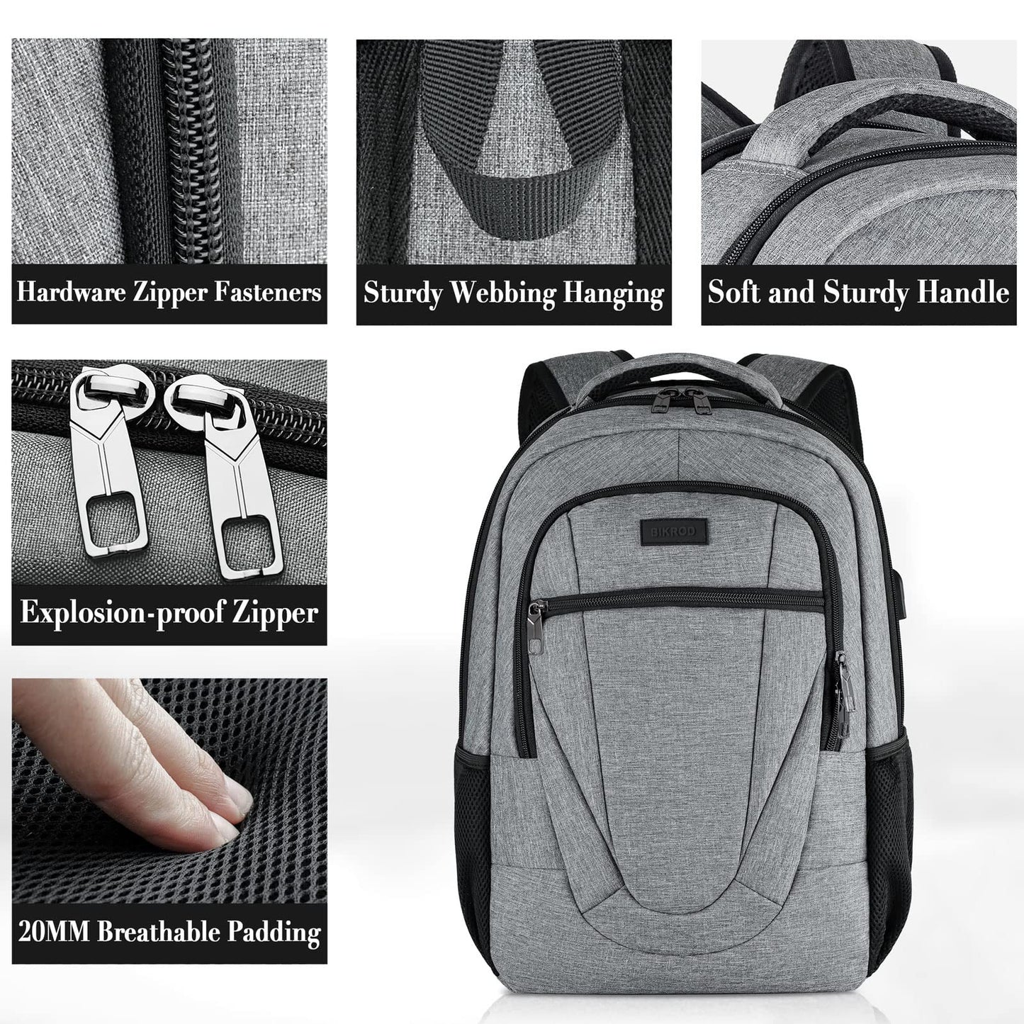 BIKROD Anti-Theft Laptop Backpack with USB Port