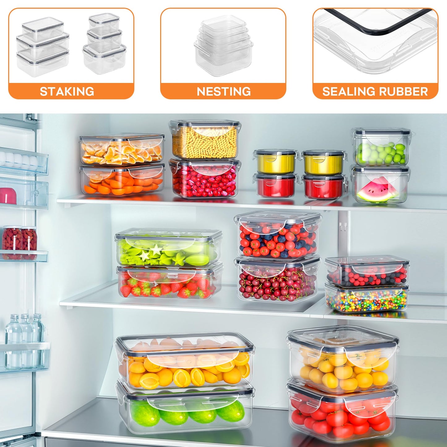 40 PCS Airtight Food Storage Containers Set