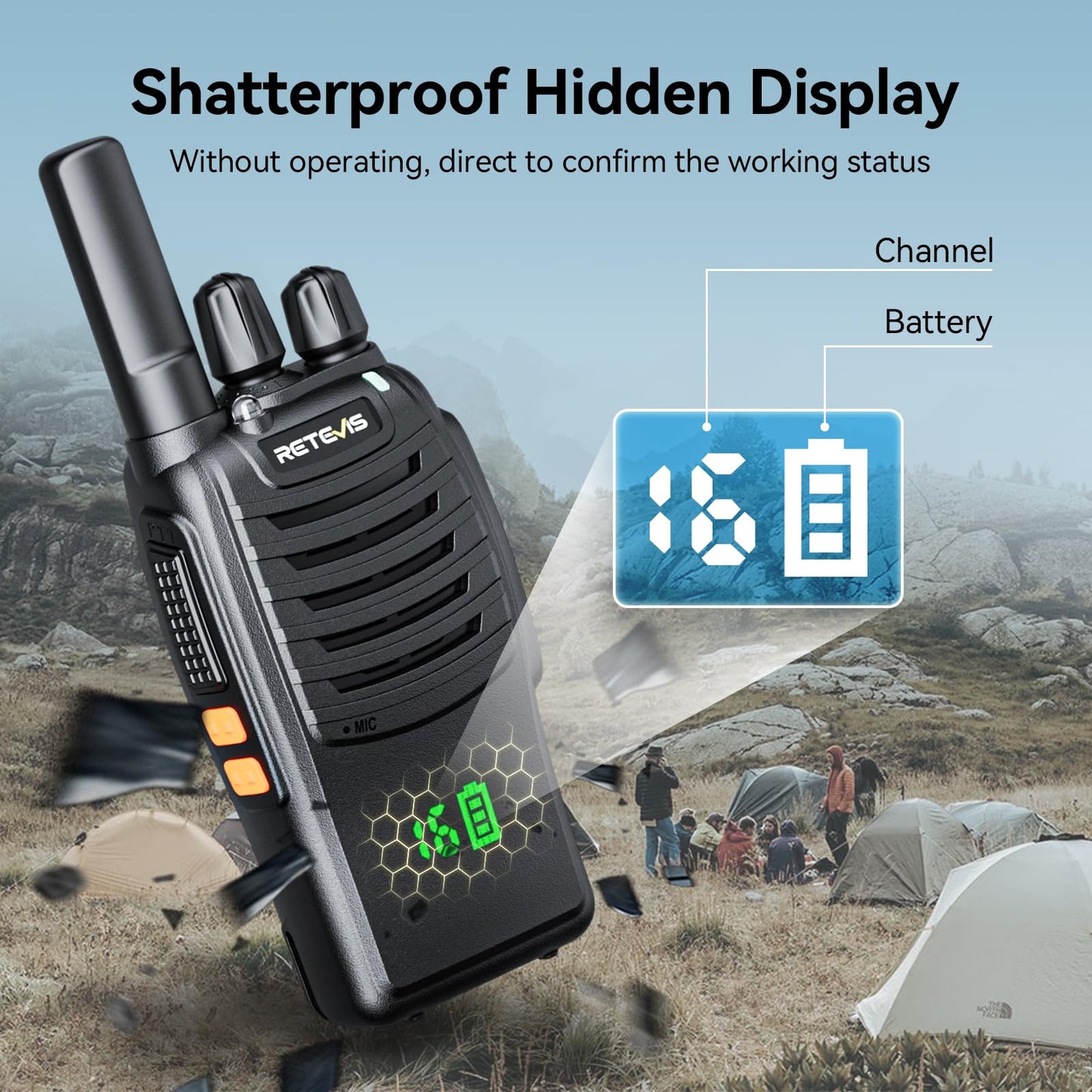 3 Pack Retevis H-777H Rechargeable Walkie Talkies