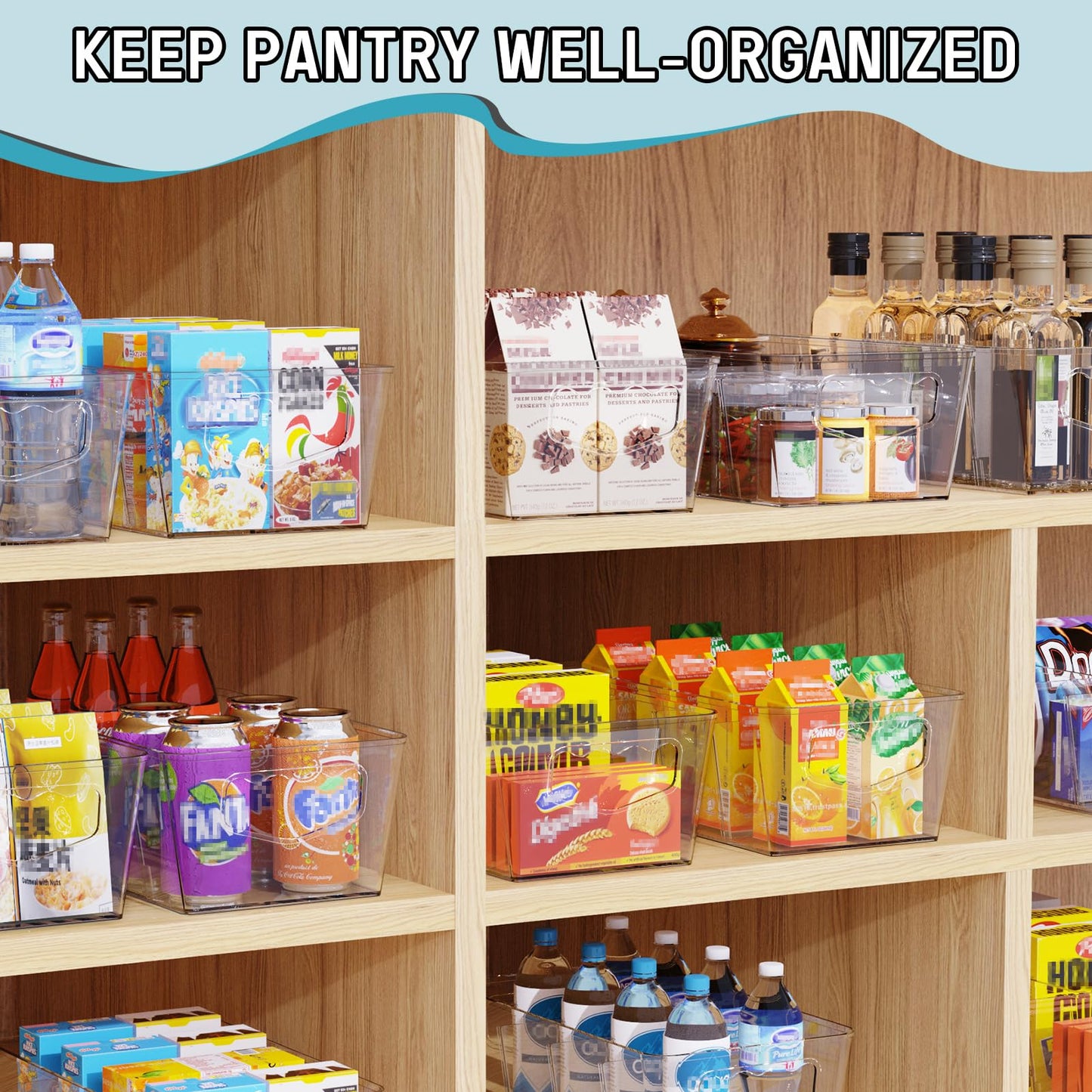 SPACEKEEPER Clear Storage Bins with Removable Dividers