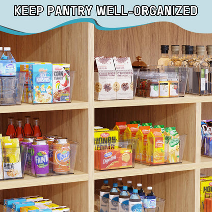 SPACEKEEPER Clear Storage Bins with Removable Dividers