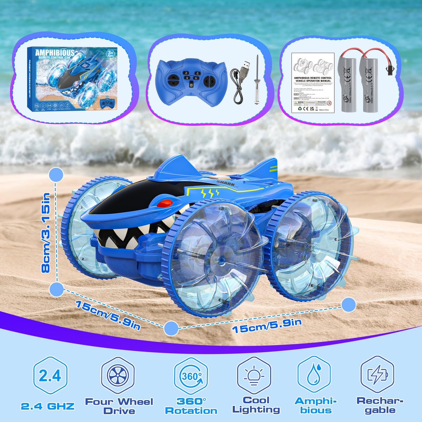 Amphibious Remote Control Car for Kids