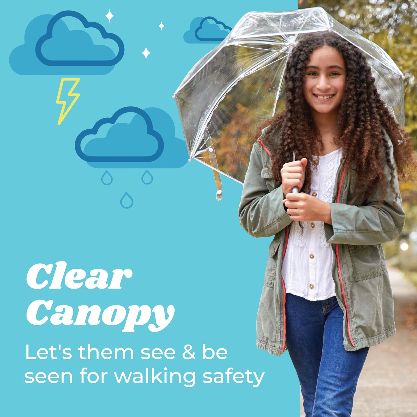 totes Kids Clear Bubble Umbrella for Rain