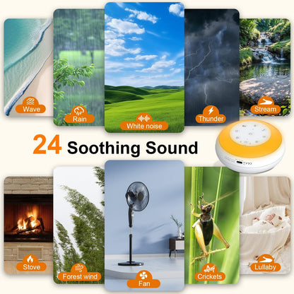 XYNGU White Noise Sound Machine with Night Light