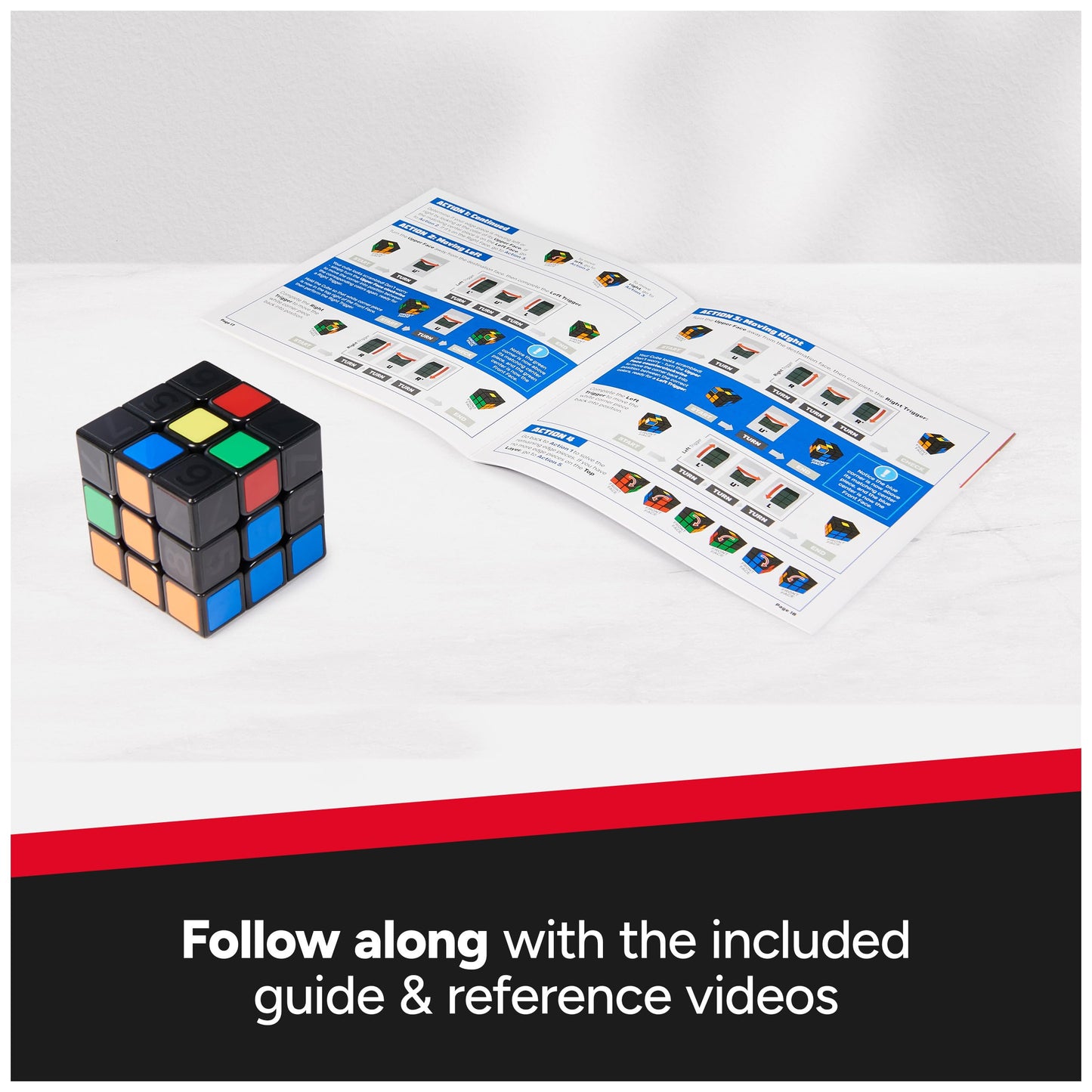 Rubik's Cube Coach with Stickers & Guide