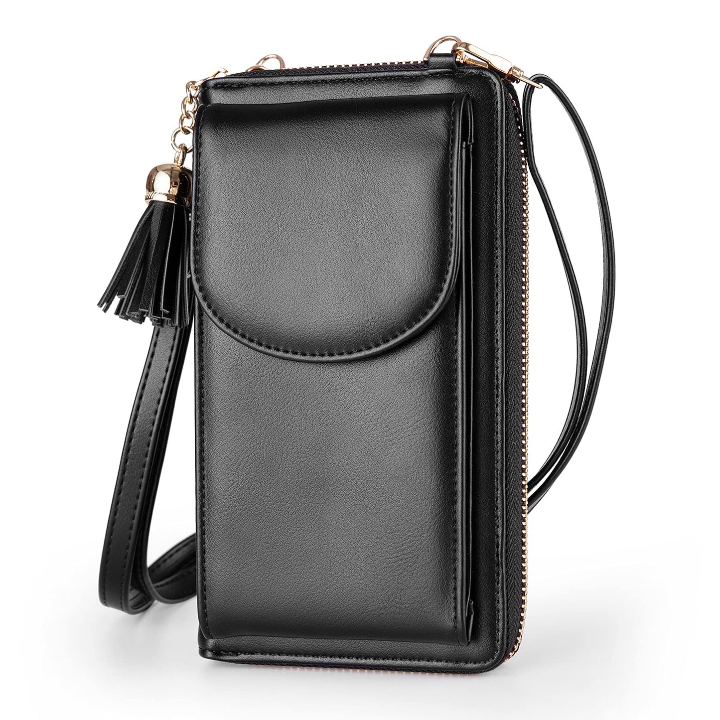 Womens Leather Crossbody Bag with Tassels