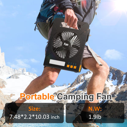 4000mAh Solar Powered Camping Fan with Lantern
