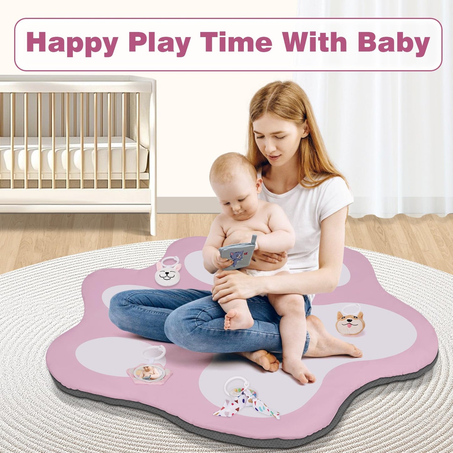 Baby Gym Activity Play Mat with 5 Toys