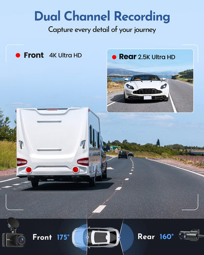 DELLFY 4K Dash Cam with Night Vision & Wi-Fi