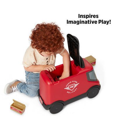 Radio Flyer Delivery Van Ride On Toy for Kids, Red Toddler Ride on Toy for Ages 2+