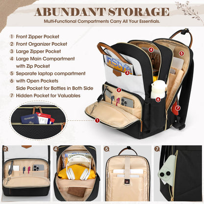 RAINSMORE 15.6 Inch Laptop Travel Backpack