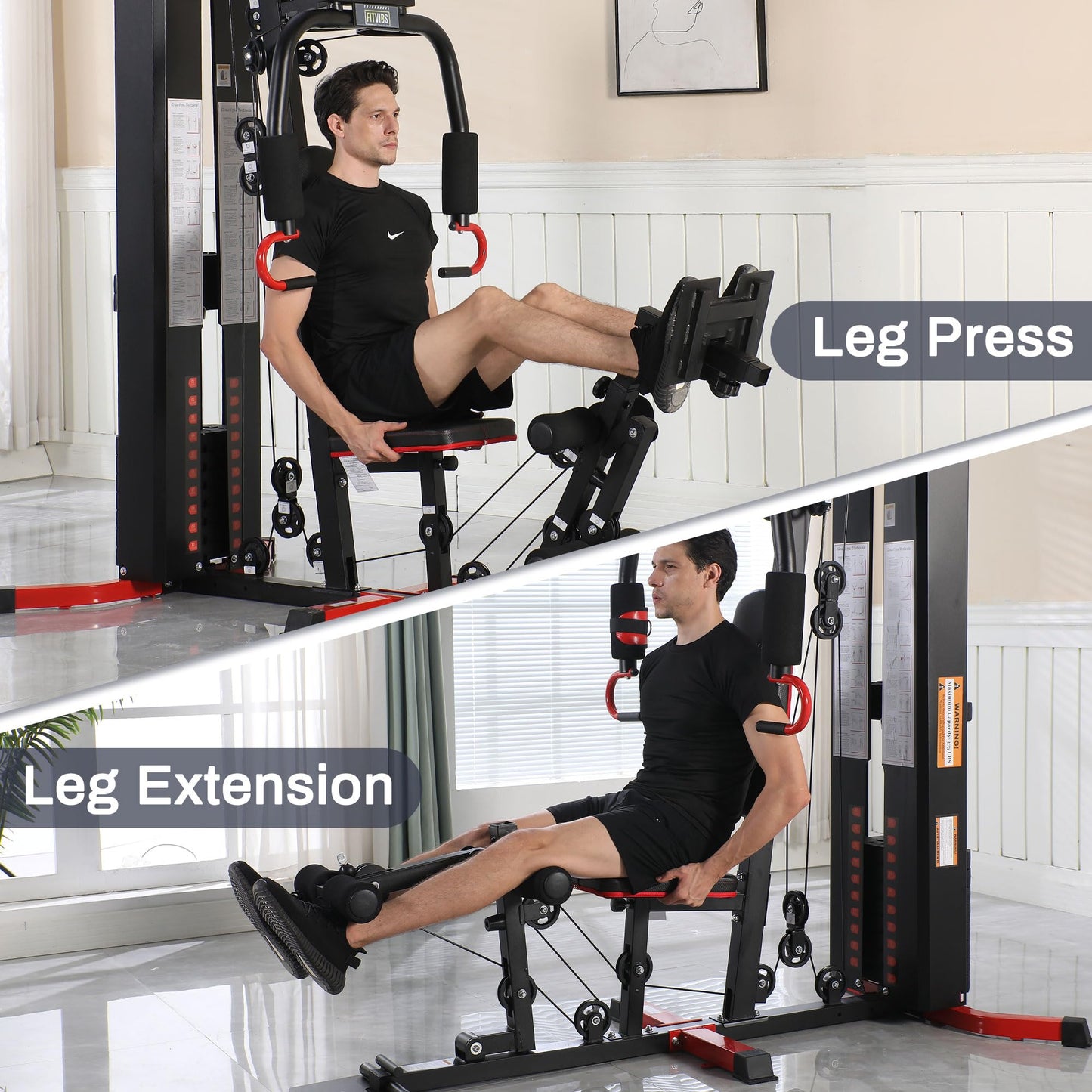 Fitvids Multifunctional Home Gym Equipment with 160 lbs Weight Stack