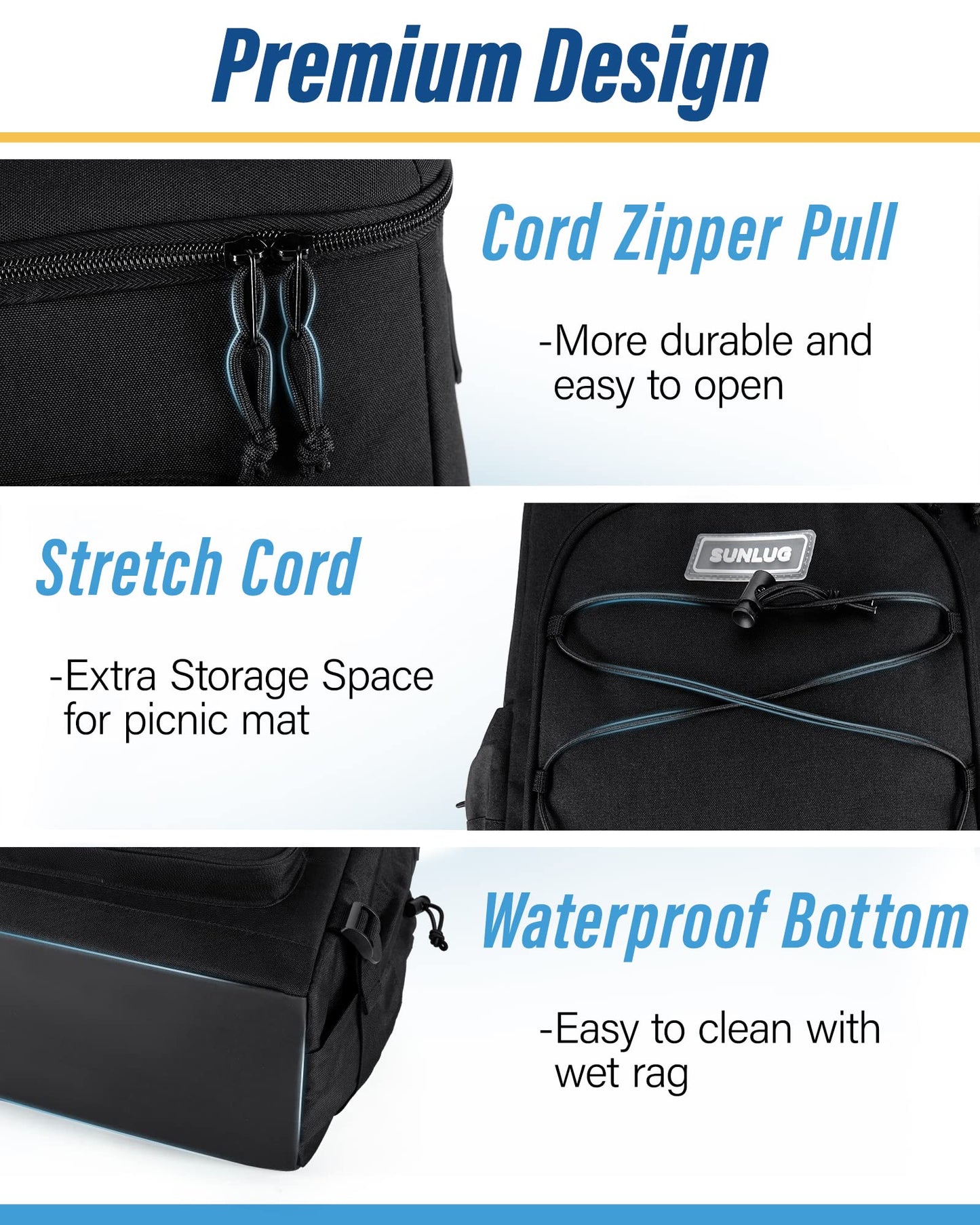 SUNLUG Backpack Cooler 40 Cans Leakproof Insulated Cooler Backpack Large Capacity for Men Women to Picnics, Camping, BBQ