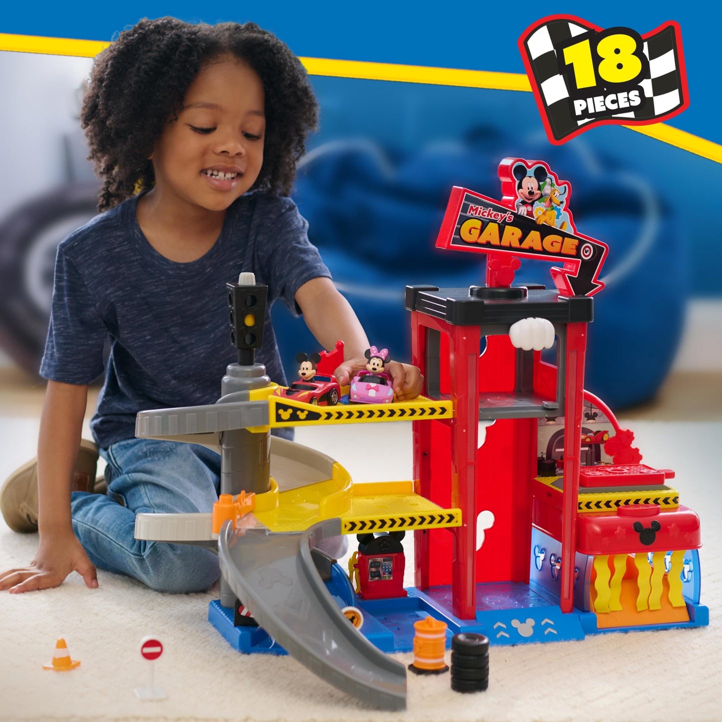 Mickey Mouse Ready to Race Garage Playset