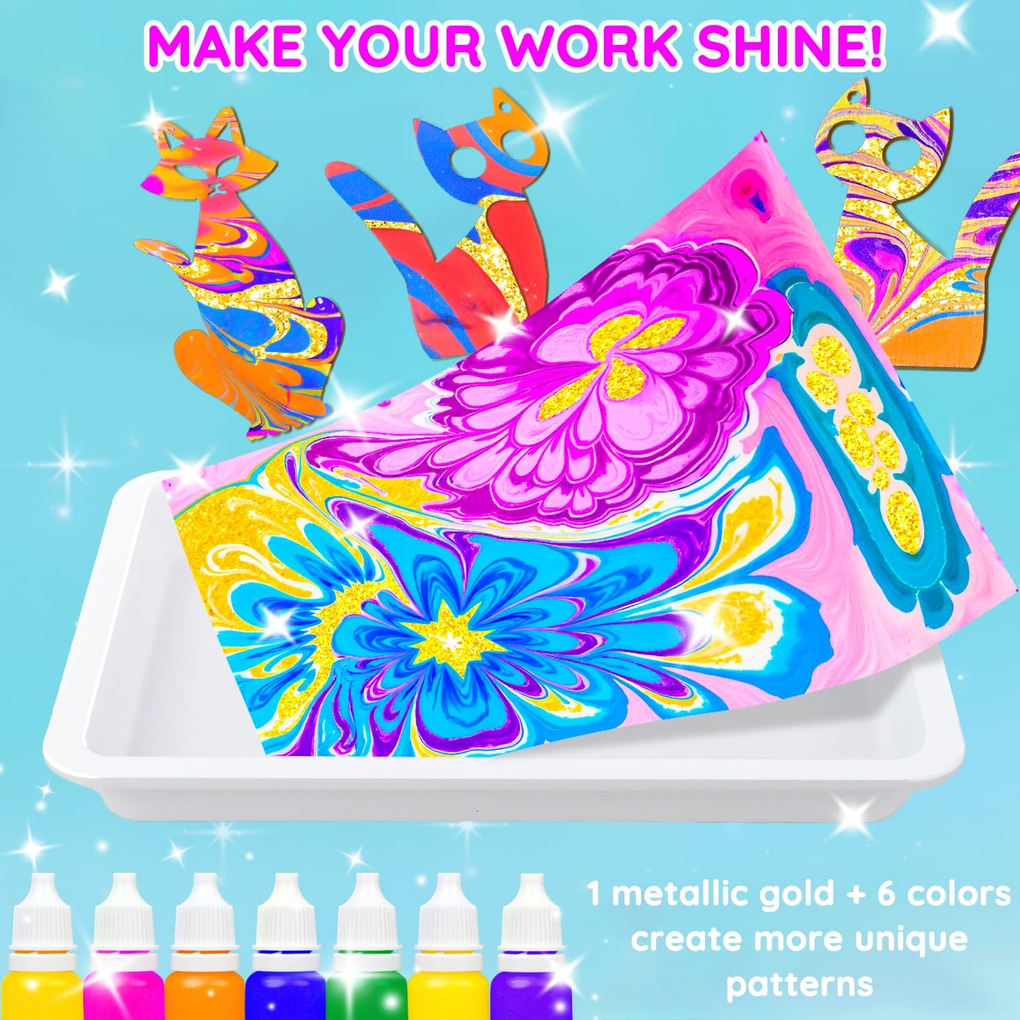 Marbling Paint Art Kit for Kids by MOMUSE