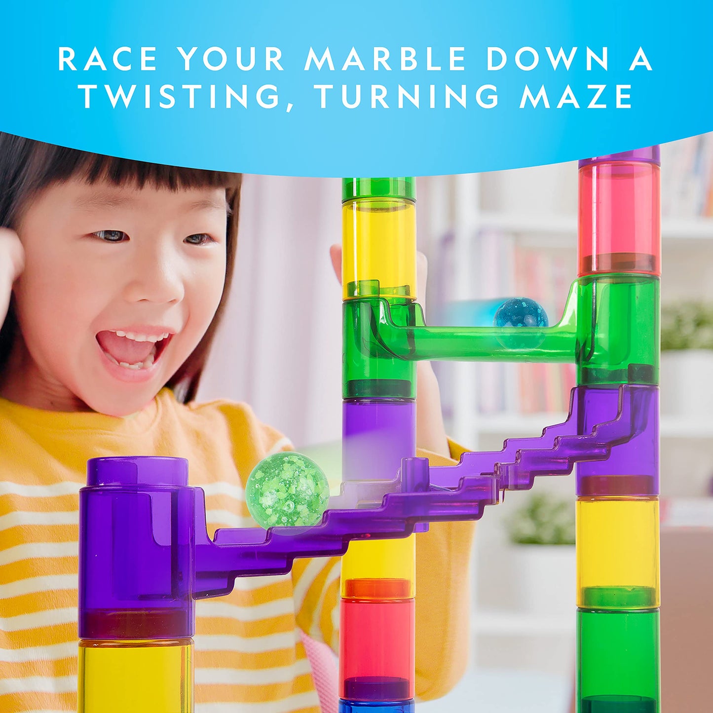 Glowing Marble Run 250-Piece Construction Set