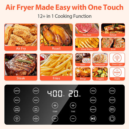 Beelicious 5.8QT Digital Air Fryer with Recipes