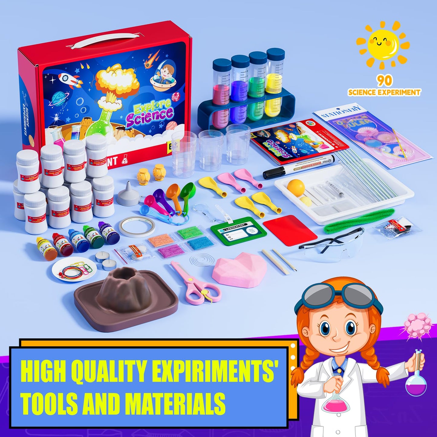 90 Lab Experiments Science Kit for Kids