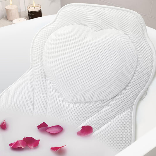 Bath Pillow with Suction Cups for Neck Support
