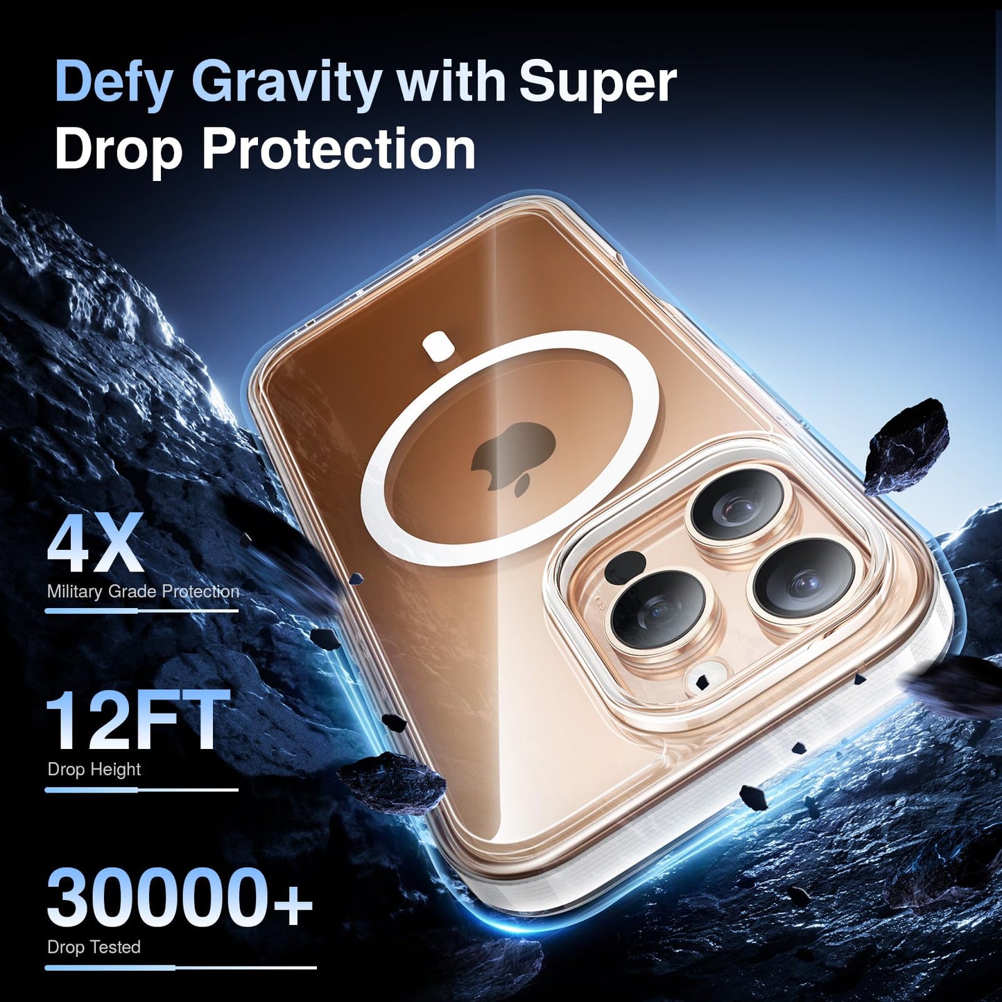 SMARTDEVIL Magnetic MagSafe White Case for iPhone 16 Pro Max, Strong Magnetic Clear Shockproof Cover with 2 Screen Protectors, Ultra-Slim Anti-Yellowing Phone Case