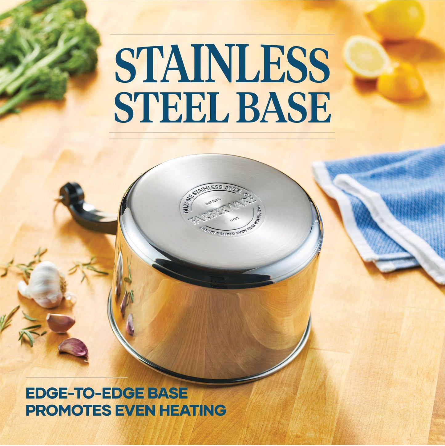 Farberware 3-Quart Stainless Steel Saucepan with Lid
