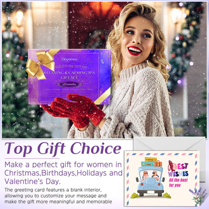 Spa Gifts for Women,Christmas Gifts for Women,Womens Gifts for Christmas,Lavender Bath Spa Set for Relaxation & Stress Relief,Relaxing Spa Gift Baskets for Women,Stocking Stuffers for Adults Women Mom