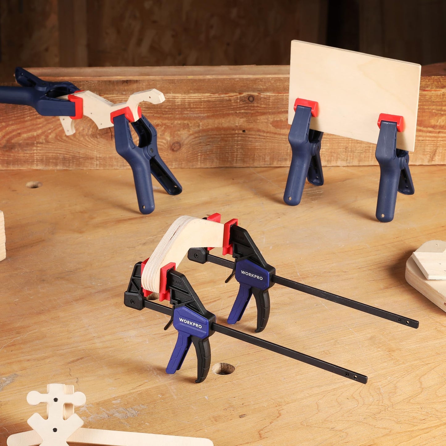 10-Pack WORKPRO Wood Clamps Set for Woodworking