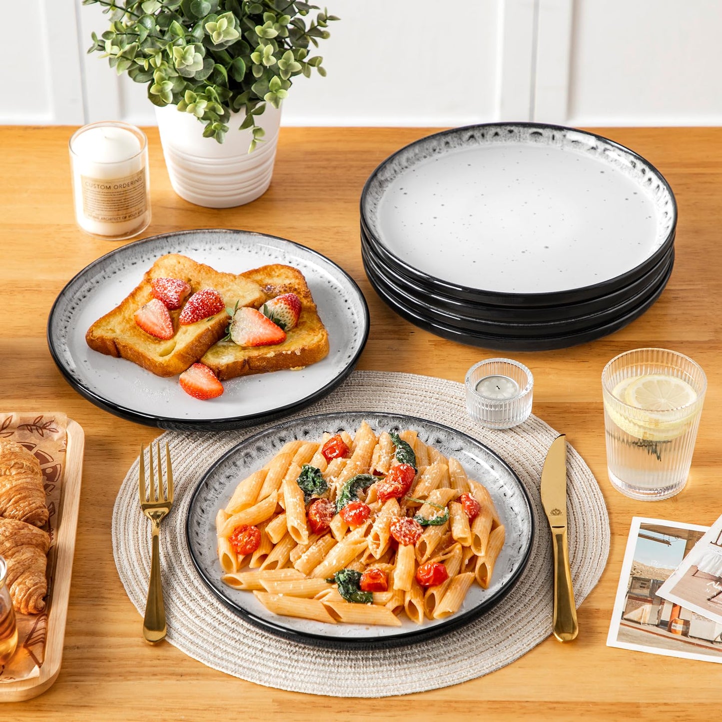 vancasso 10.25" Ceramic Dinner Plates Set of 6