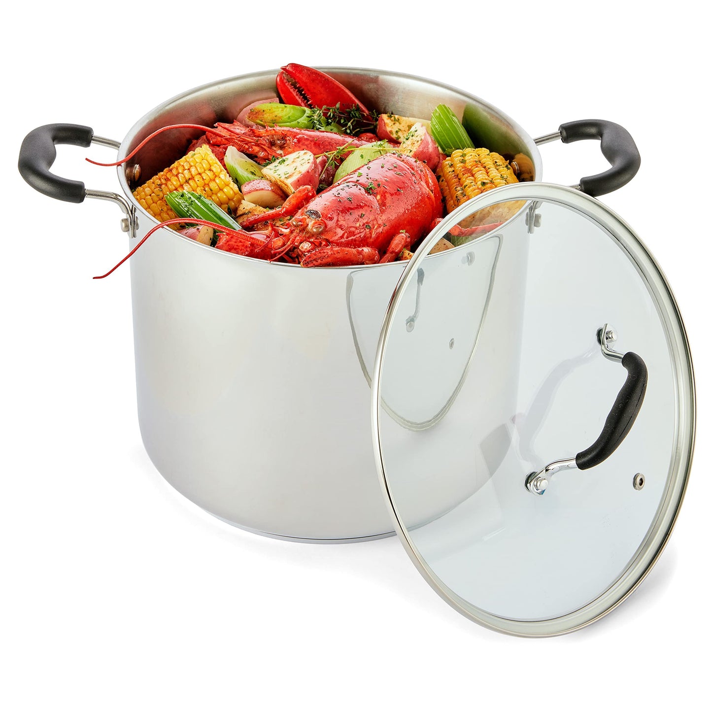 T-fal Specialty Stainless Steel Stockpot 12 Quart Oven Safe 350F Pots and Pans, Cookware Silver