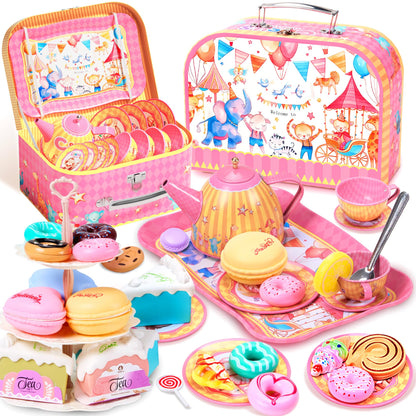Tea Party Set with Dessert & Carrying Case