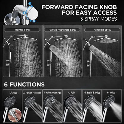 Veken 6-Mode High Pressure Shower Head Combo