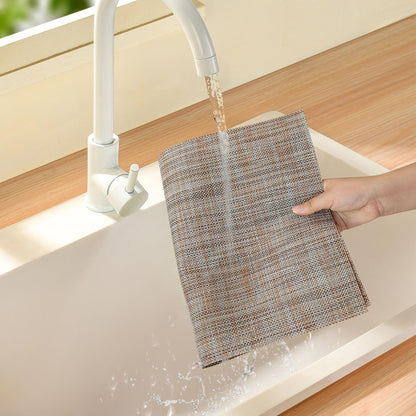 Placemats Set of 6, Vinyl Woven Placemats for Kitchen Table Indoor/Outdoor, Dining Table Mats - 18x12 Inch